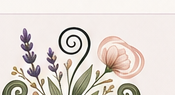 Botanisch Youmin ornament met lavendel en bloem