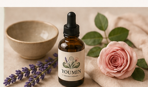 Youmin aromatherapie olie met roos, lavendel en zachte handdoek